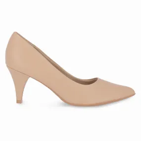 Piccadilly Women's Beige High Heel Pump Shoe 745035
