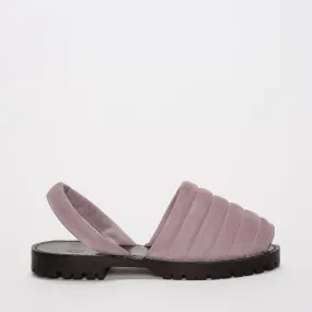 Quilted Lilac Suede Goya Slide
