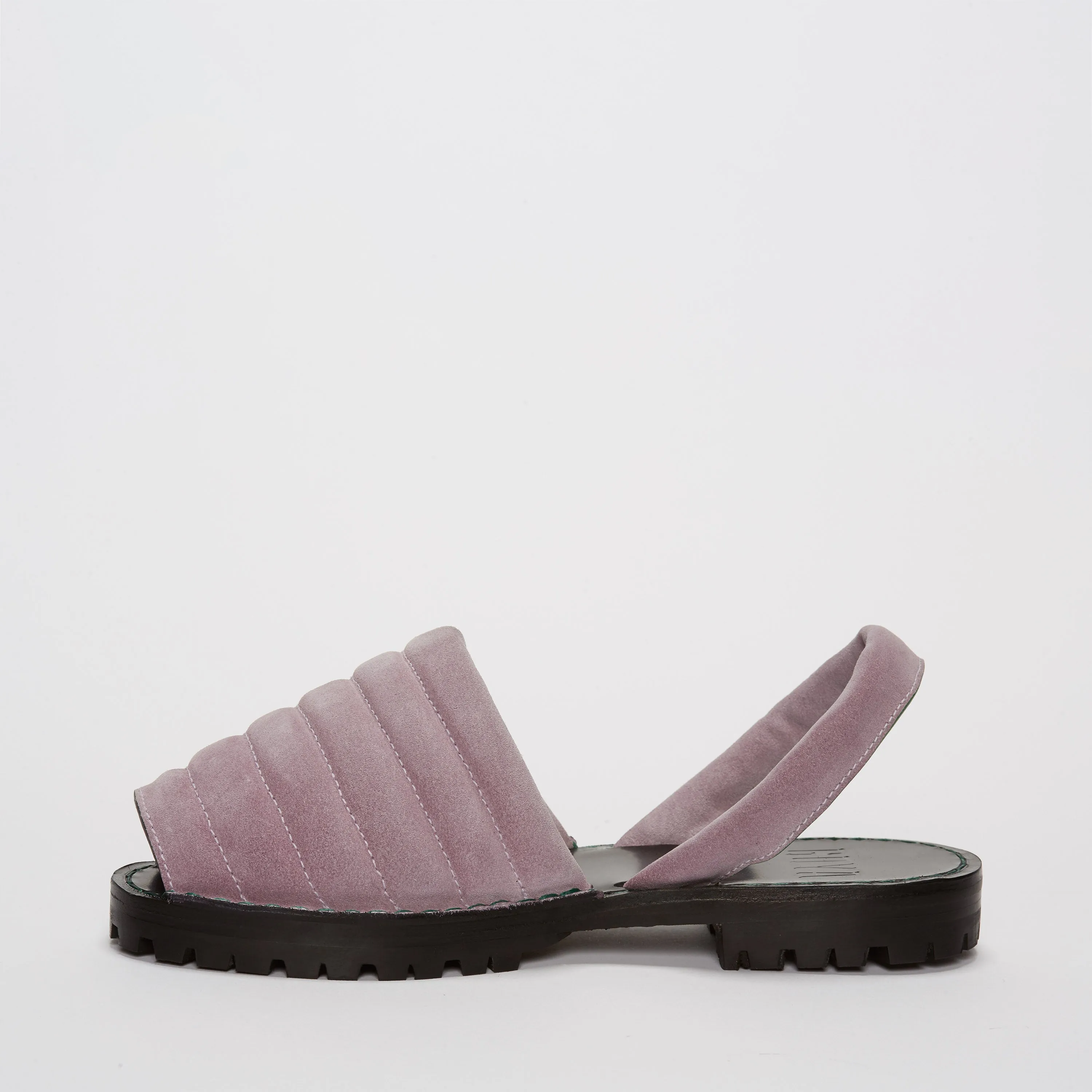 Quilted Lilac Suede Goya Slide