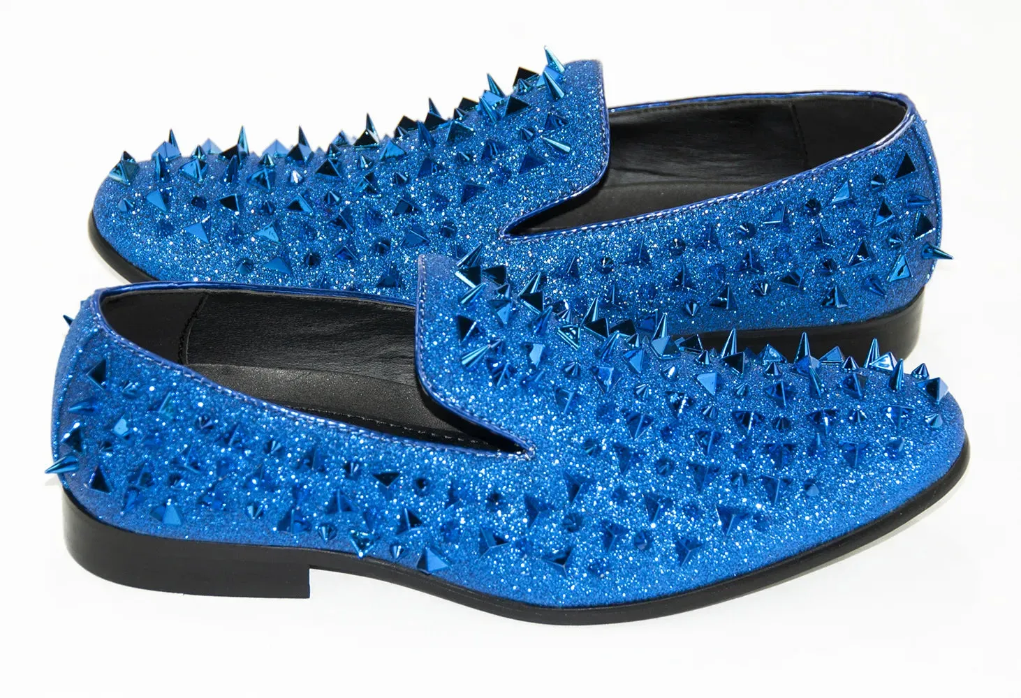 Royal Blue Glittered Spiked Loafer