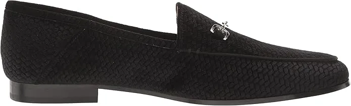 Sam Edelman Loraine Black Embossed Velvet Almond Toe Slip On Classic Loafers
