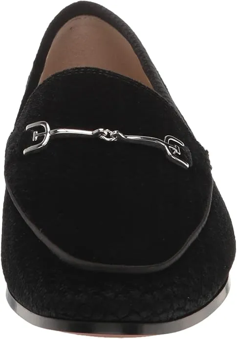 Sam Edelman Loraine Black Embossed Velvet Almond Toe Slip On Classic Loafers
