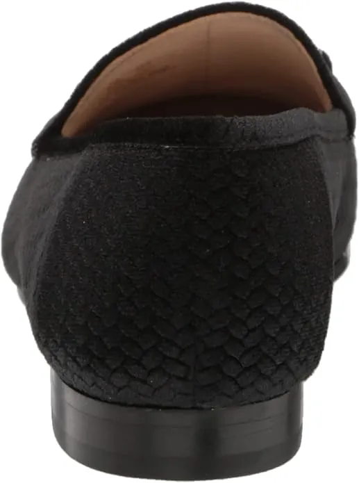 Sam Edelman Loraine Black Embossed Velvet Almond Toe Slip On Classic Loafers
