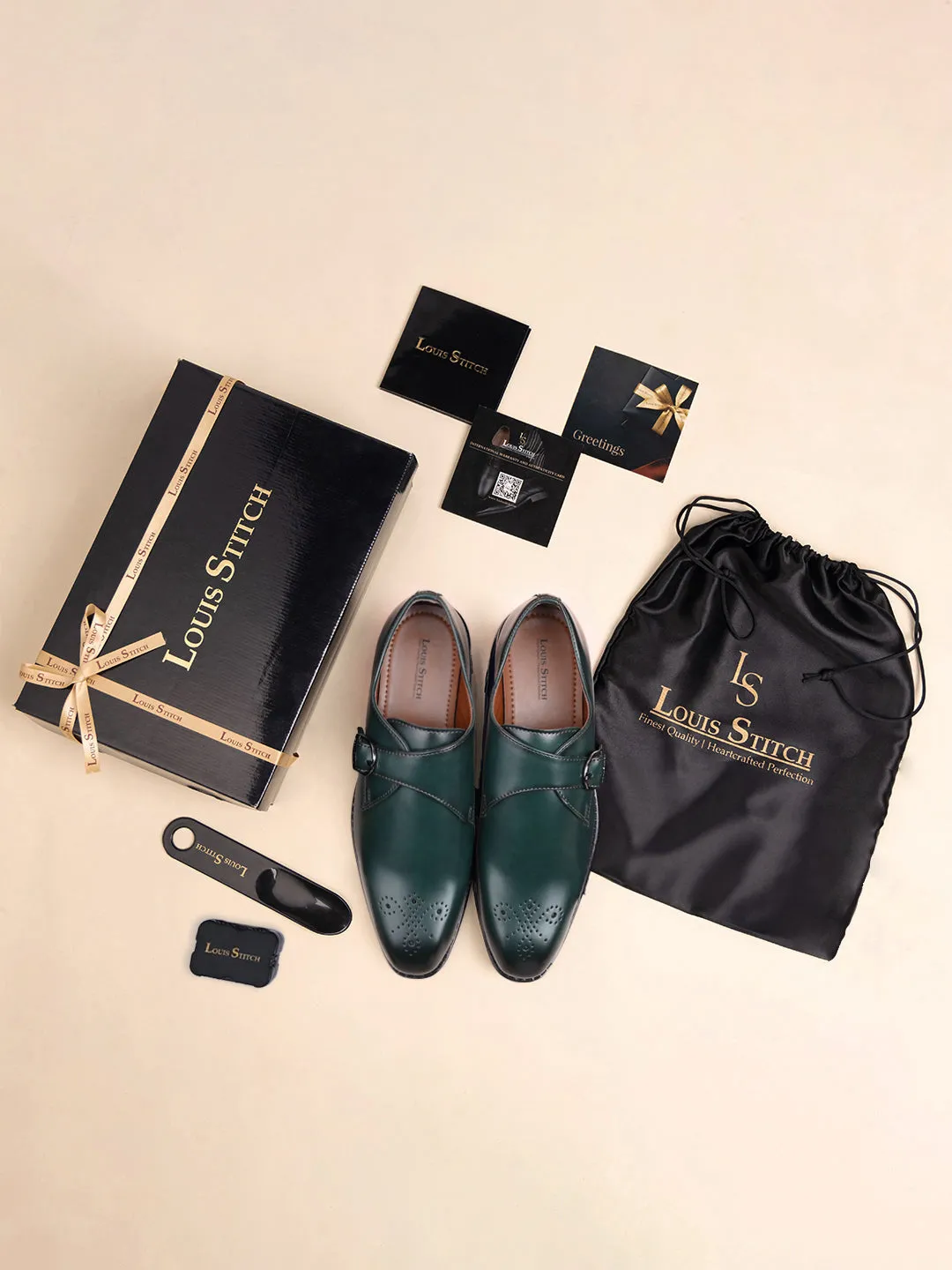 Seaweed Green Handcrafted Monks Slipon Shoe