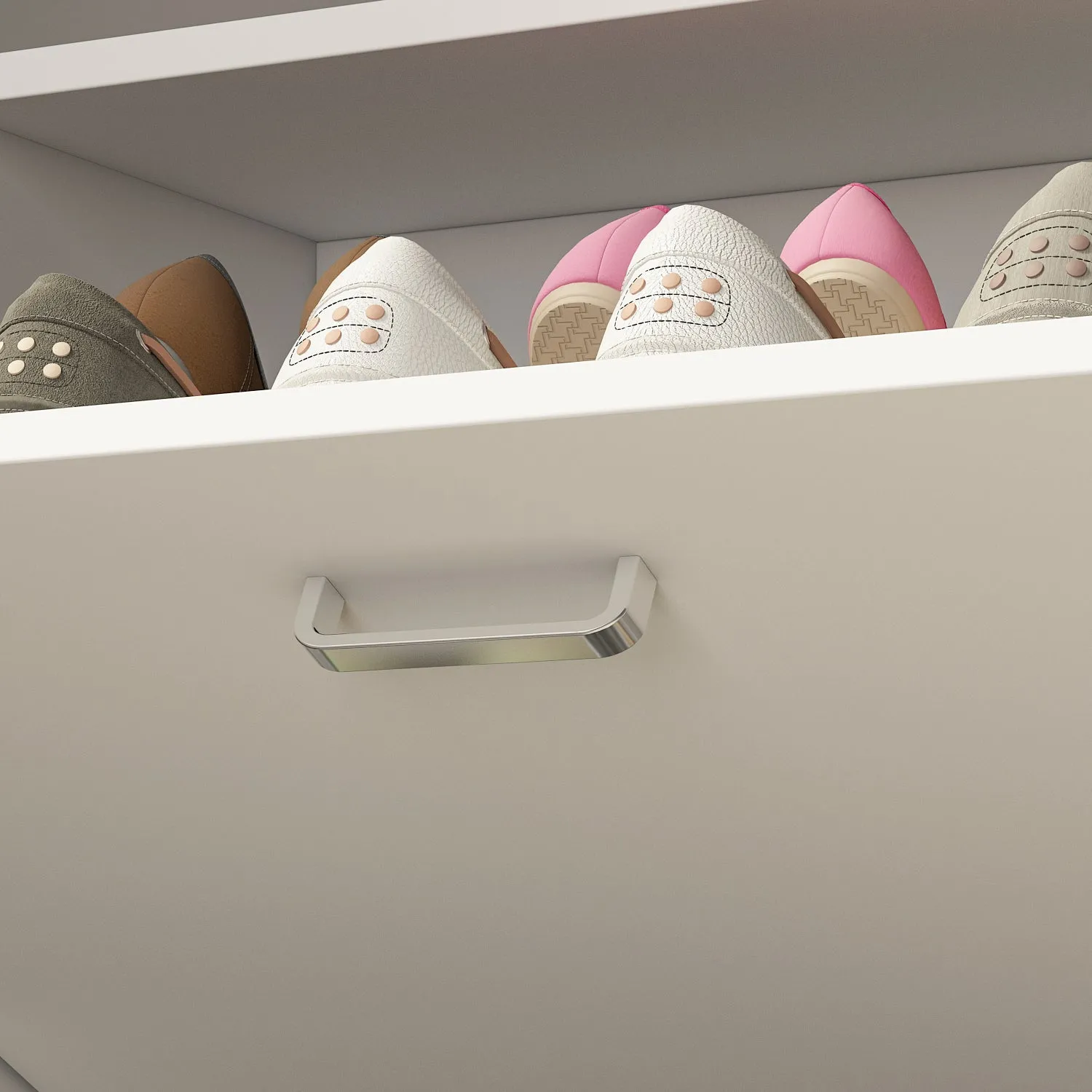 Shoe Cabinet with 2 Flip Drawers for Entryway Modern Shoe Storage Cabinet