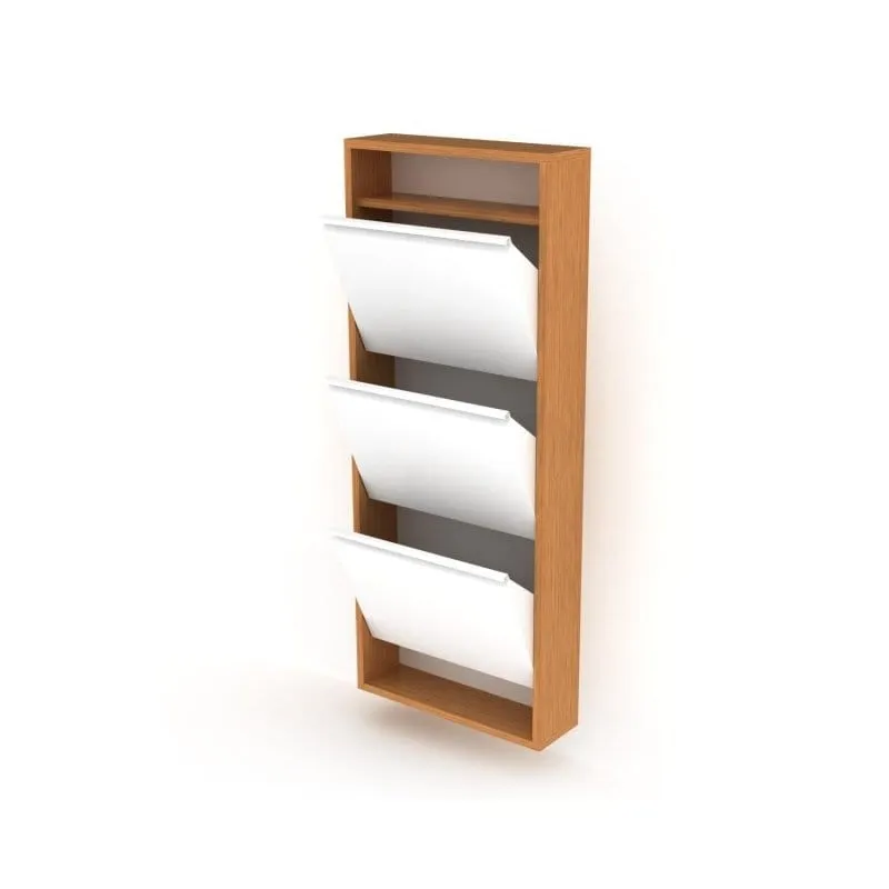 Shoe Storage Flip Open Design Light Wood