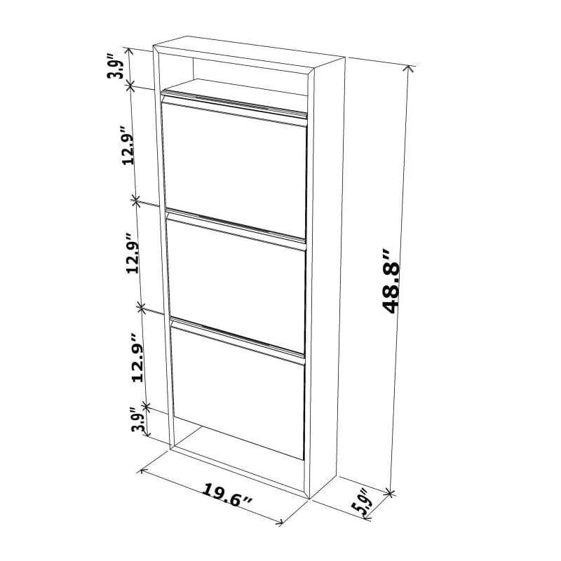 Shoe Storage Flip Open Design Light Wood