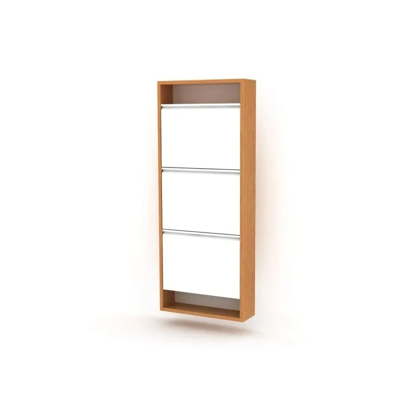 Shoe Storage Flip Open Design Light Wood