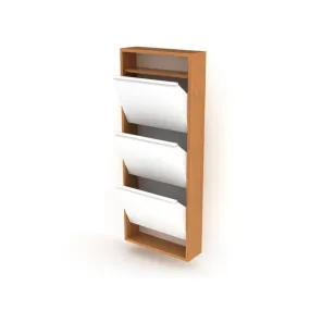 Shoe Storage Flip Open Design Light Wood