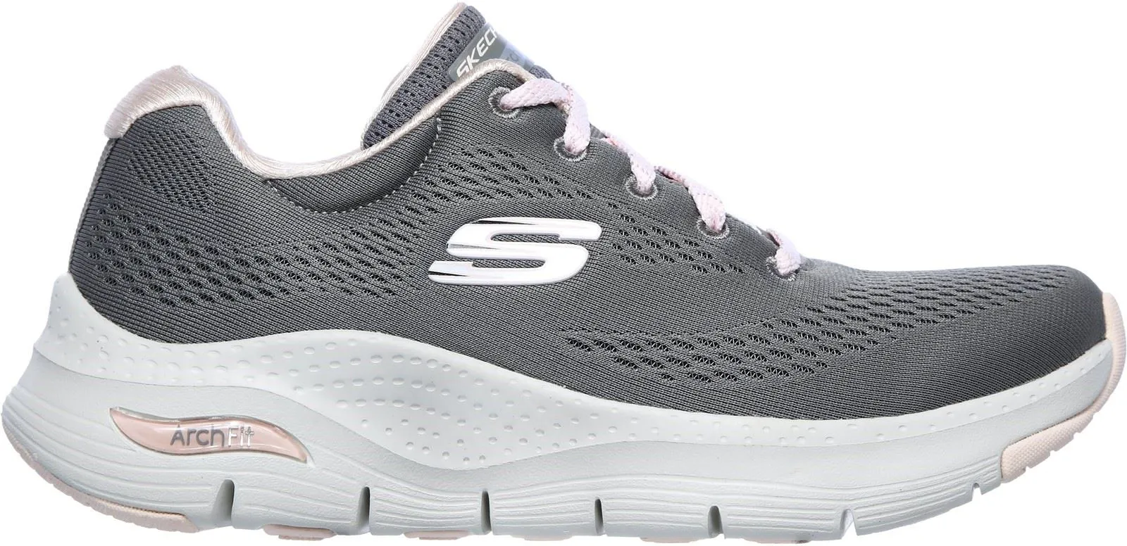 Skechers Arch Fit Sunny Outlook Sports Shoe Ladies Sports in Grey/Pink