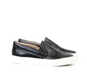 Slip-On Black Patent Cork