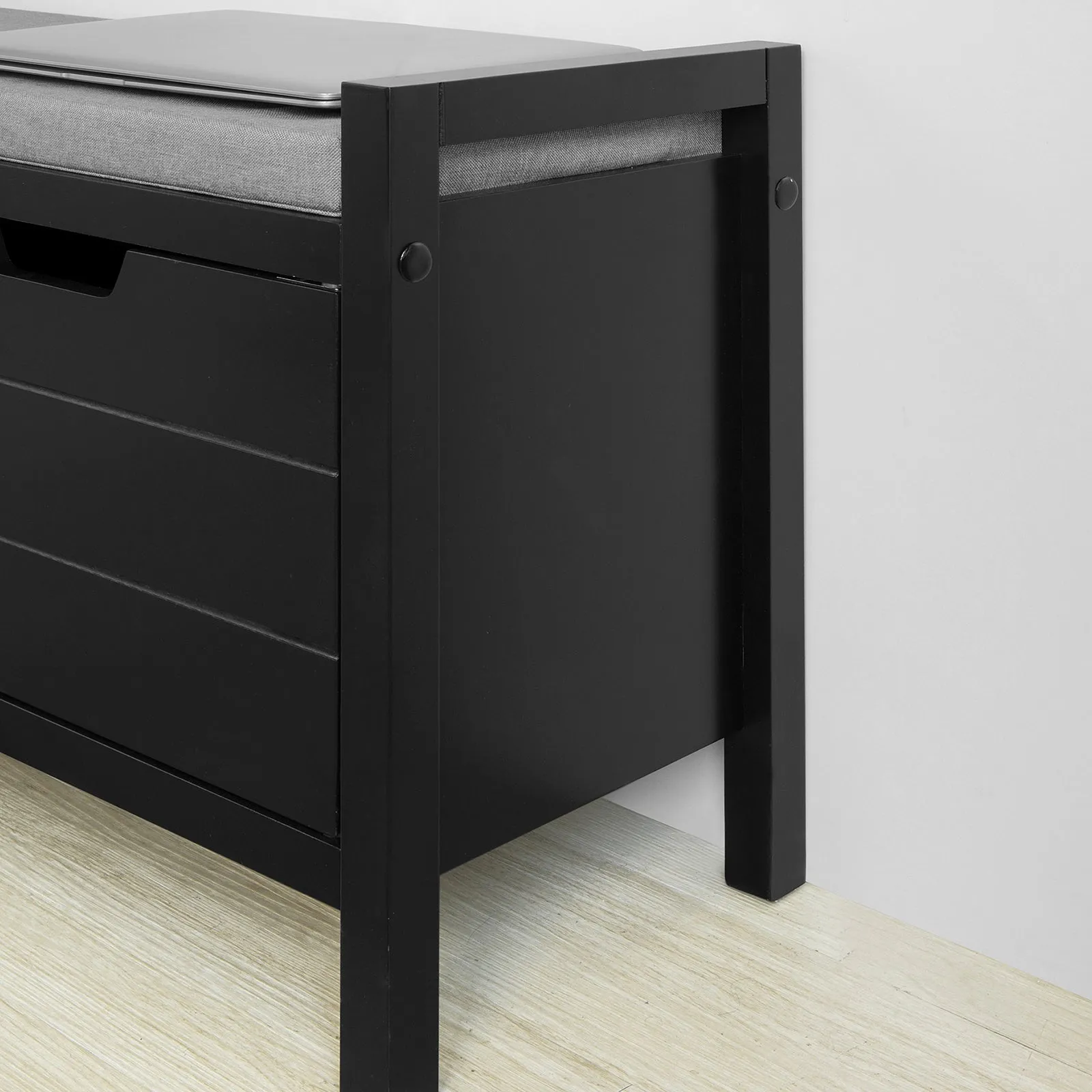 SoBuy FSR63-SCH, Shoe Bench Shoe Rack Shoe Cabinet Hallway Storage Bench with Seat Cushion