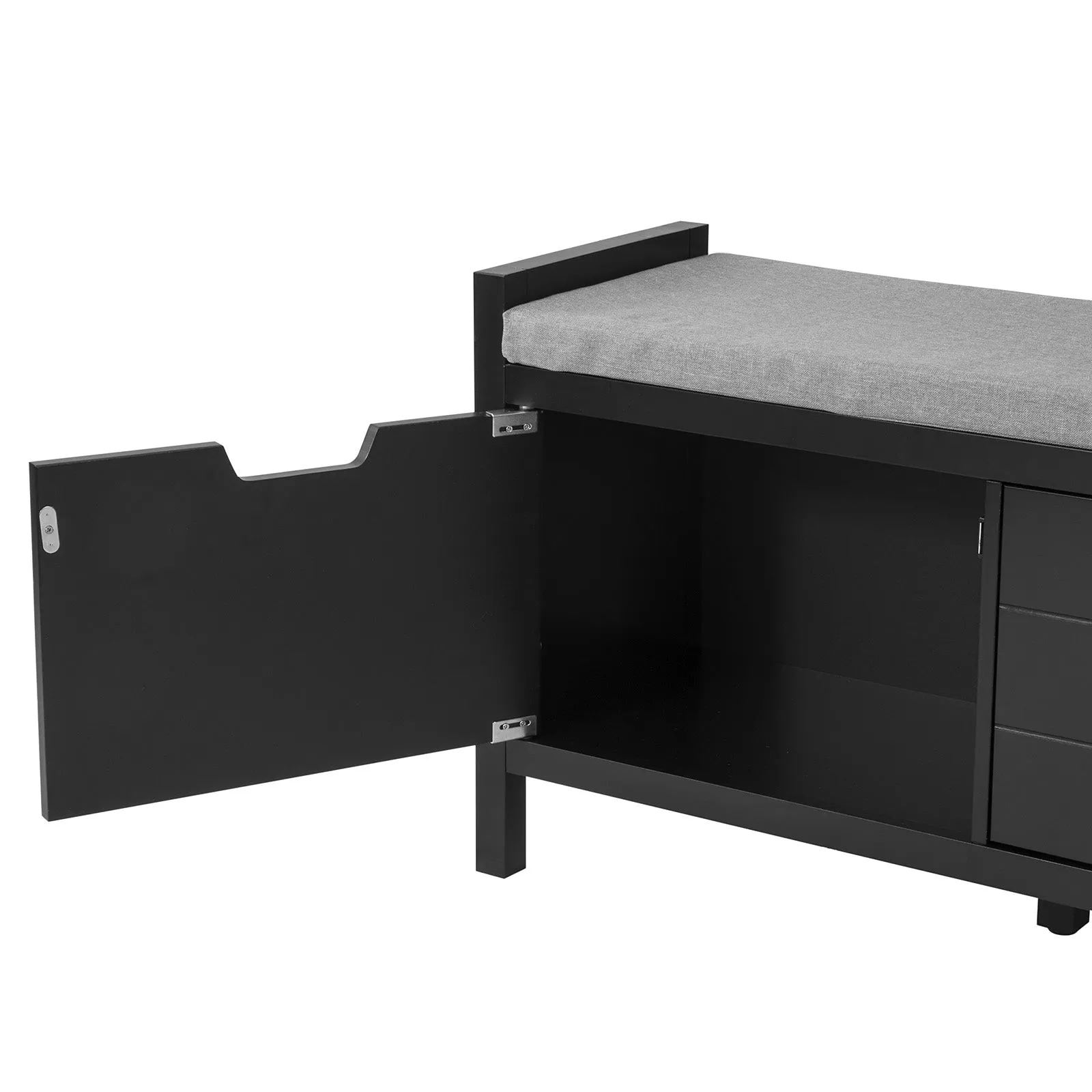 SoBuy FSR63-SCH, Shoe Bench Shoe Rack Shoe Cabinet Hallway Storage Bench with Seat Cushion