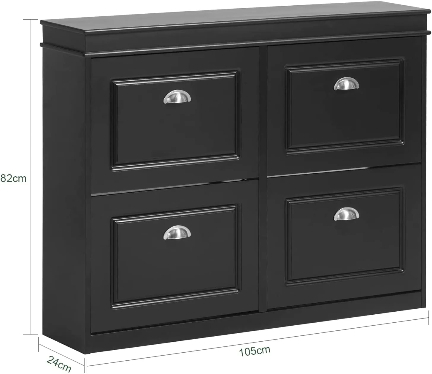 SoBuy FSR79-SCH,4 Drawers Shoe Cabinet Shoe Rack Shoe Storage Cupboard Organizer Unit,Black
