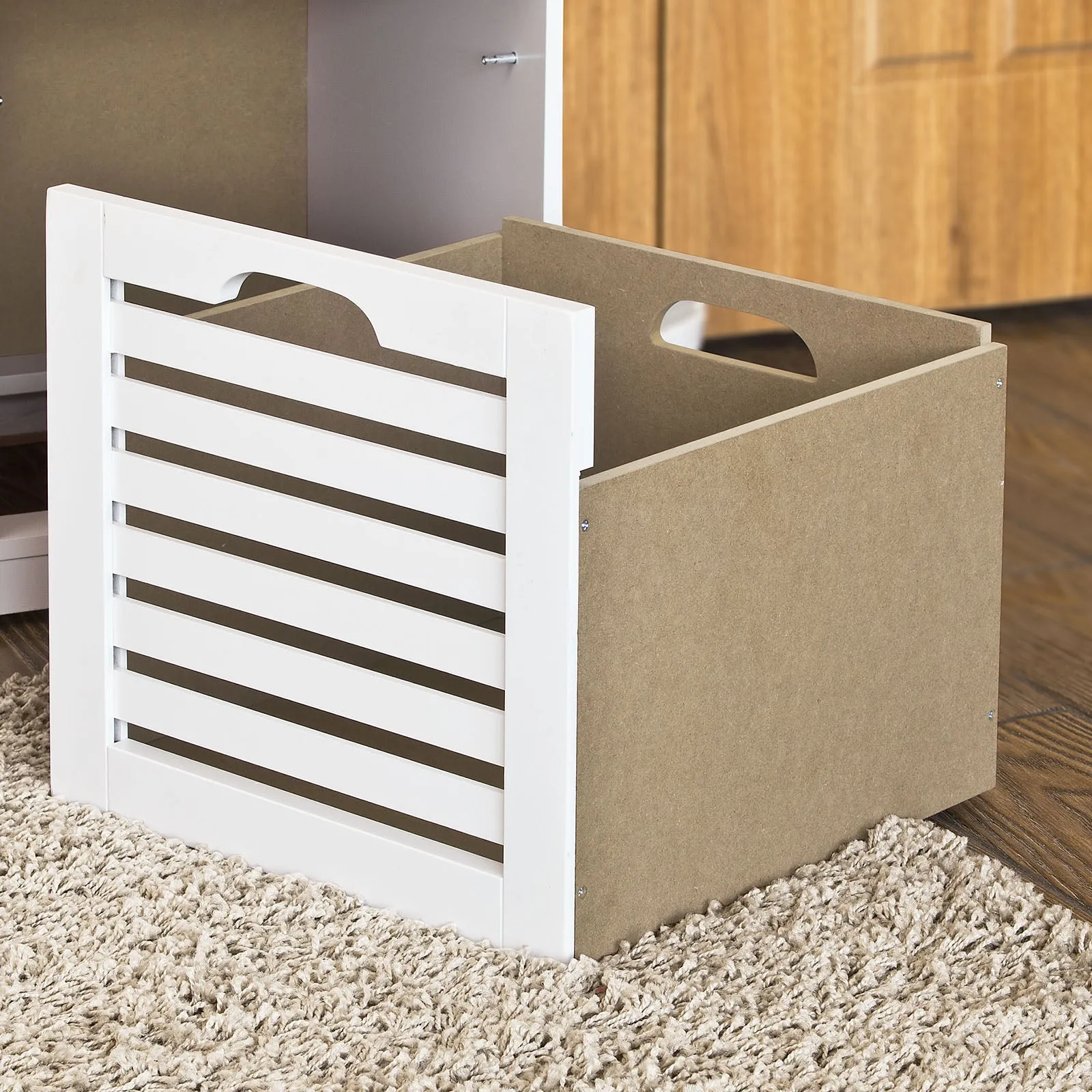 SoBuy Shoe Storage Bench with 2 Drawers & Cushion,FSR23-K-W