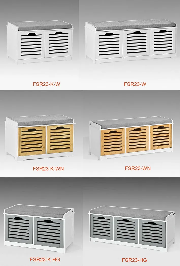 SoBuy Shoe Storage Bench with 2 Drawers & Cushion,FSR23-K-W