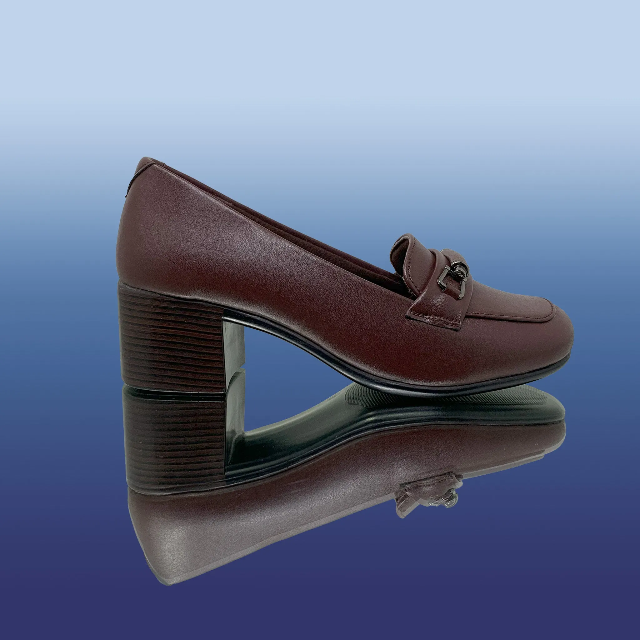 Sophisticated Brown Block Heel Loafers