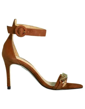 Suede Heeled Bridget Sandal - Buckskin