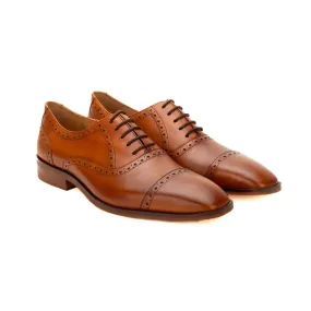 Tan Modern Toecap Brogue Oxford