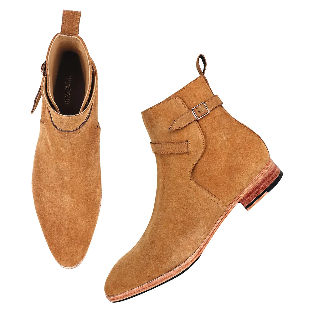 Tan Suede Modern Jodhpur Boots
