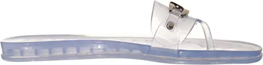 Vince Camuto Evolet Clear Slip On Rounded Open Toe Jelly Flip Flop Sandal