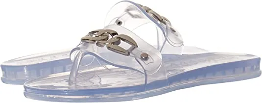 Vince Camuto Evolet Clear Slip On Rounded Open Toe Jelly Flip Flop Sandal
