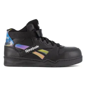 Women's BB4500 Work High Top Composite Toe Work Sneaker Black and Holographic Spectrum