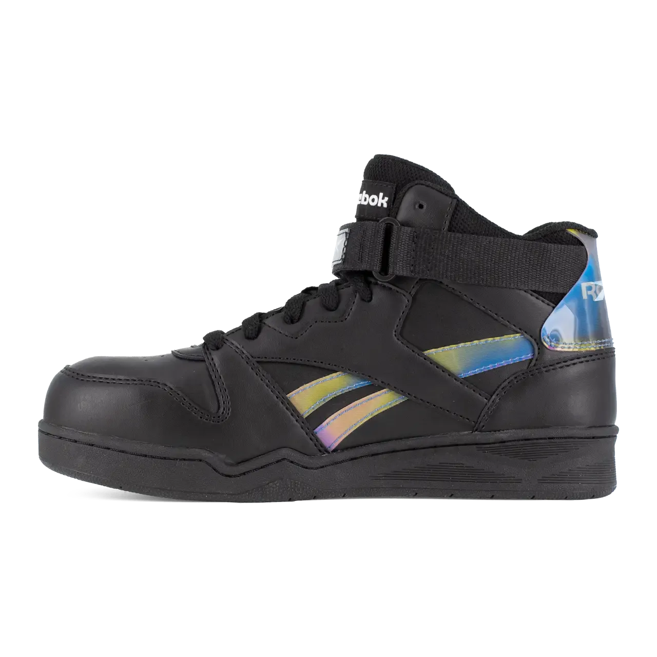 Women's BB4500 Work High Top Composite Toe Work Sneaker Black and Holographic Spectrum