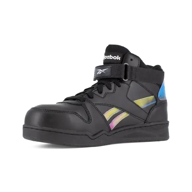 Women's BB4500 Work High Top Composite Toe Work Sneaker Black and Holographic Spectrum