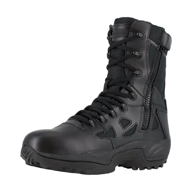 Women's Rapid Response Rb 8 Inch Soft-Toe Waterproof Military Work Boot Black