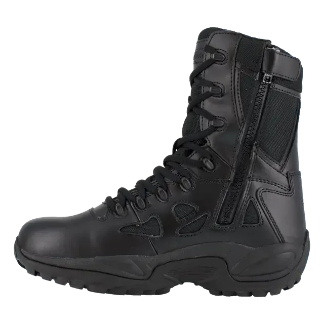 Women's Rapid Response Rb 8 Inch Soft-Toe Waterproof Military Work Boot Black