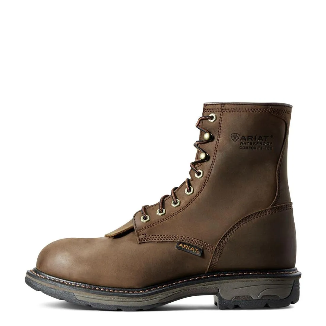 WorkHog 8 inch Composite-Toe Waterproof Work Boot Oily Distressed Brown