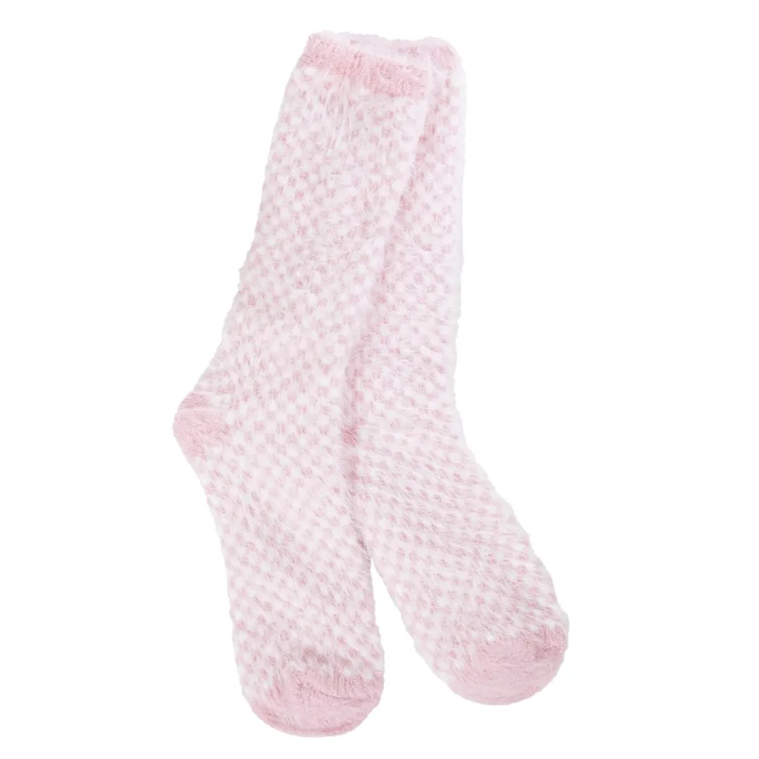 World's Softest Socks Holiday Feather Check Crew